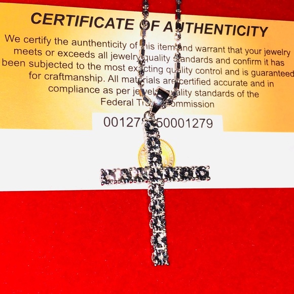 Real diamond cross pendant, 100% genuine diamond Free posh authenticate Sale HOT - Picture 6 of 8